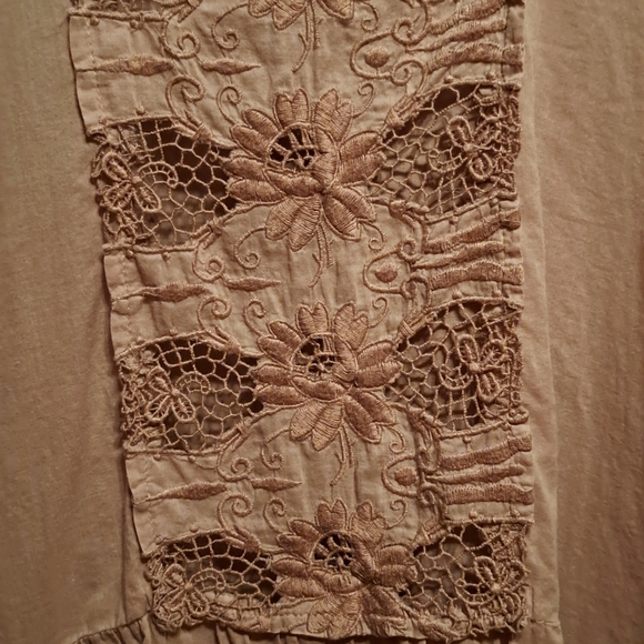 Johnny Was "4 Love and Liberty" Embroidered Tunic Sheer, Side Gathers Cottage S - Picture 3 of 8